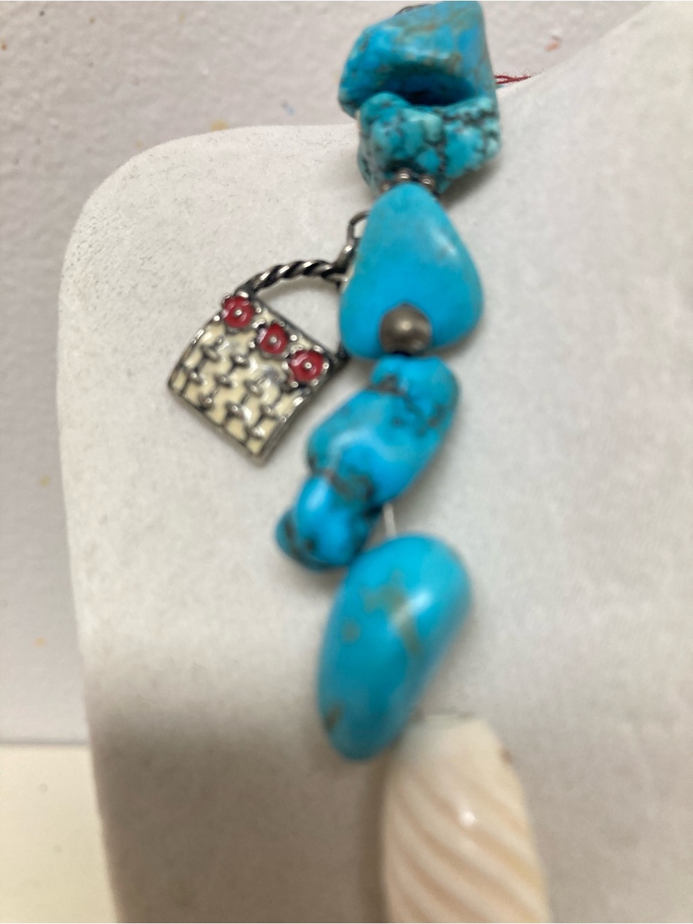 Initial R Necklace w/Turqoise - Picture 3 of 4